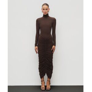 NWT Heiress Beverly Hills THE RUCHED MAXI DRESS | Size: S | Color: Brown